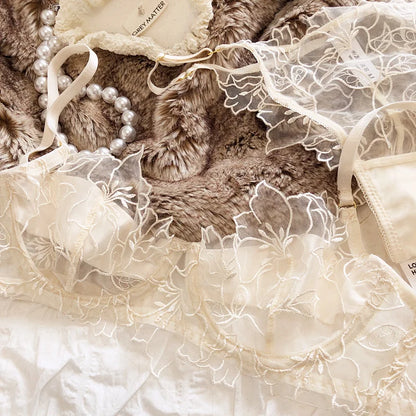 French Underwear Set Sexy Lace Flowers