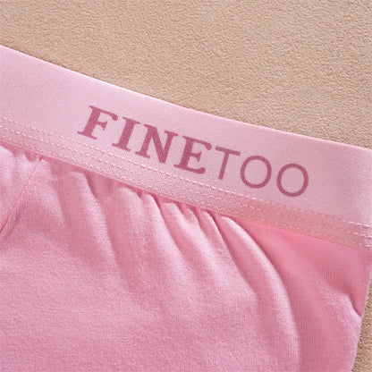 2Pcs Cotton Lace Floral Boyshorts Underwear for Women Sexy Letter Belt