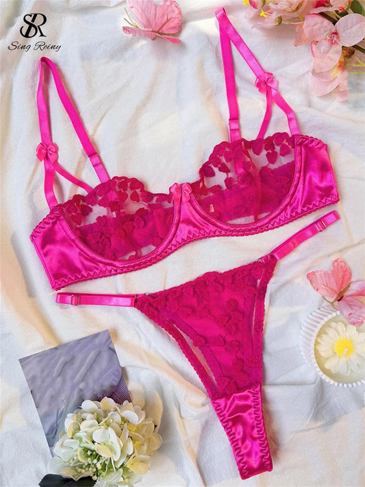 Floral Embroidery Sets Sexy Gauze